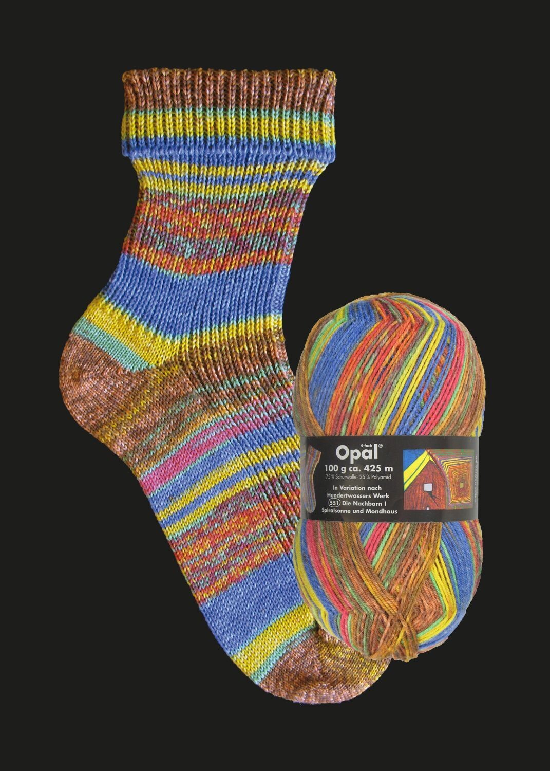 Opal- Serie Hundertwasser-, Farbe: Farbe 2100 - Spiralsonne undMondhaus-