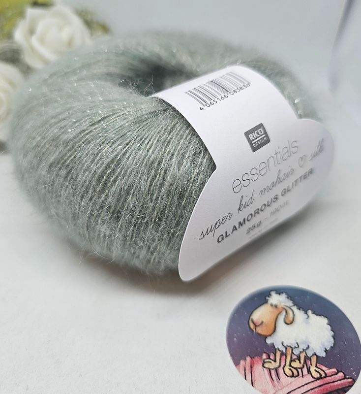 Rico Design -essentials super kid mohair silk- Glamorous Glitter Fb.010 -efeu- Rico Design -essentials super kid mohair silk- Glamorous Glitter Fb.010 -efeu-