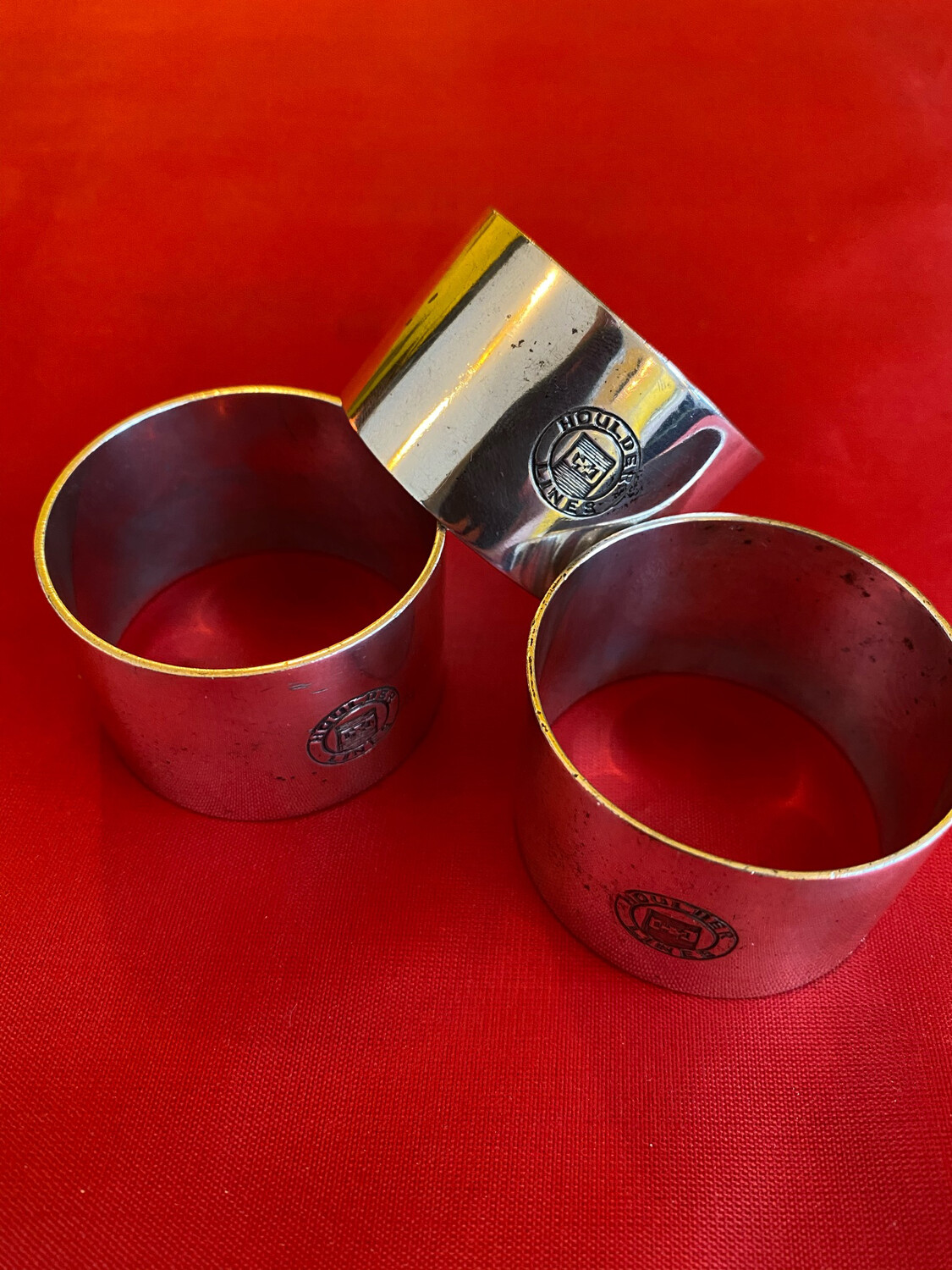 Set Of Three Numbered Napkin Rings - Houlder Shipping Line