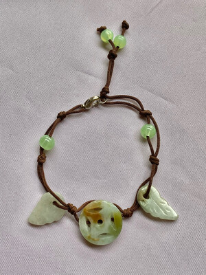 Hand Made Jade Bracelet On Simple String - Small Fit