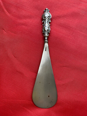 Silver Handled Shoehorn 1895 - Steel Horn