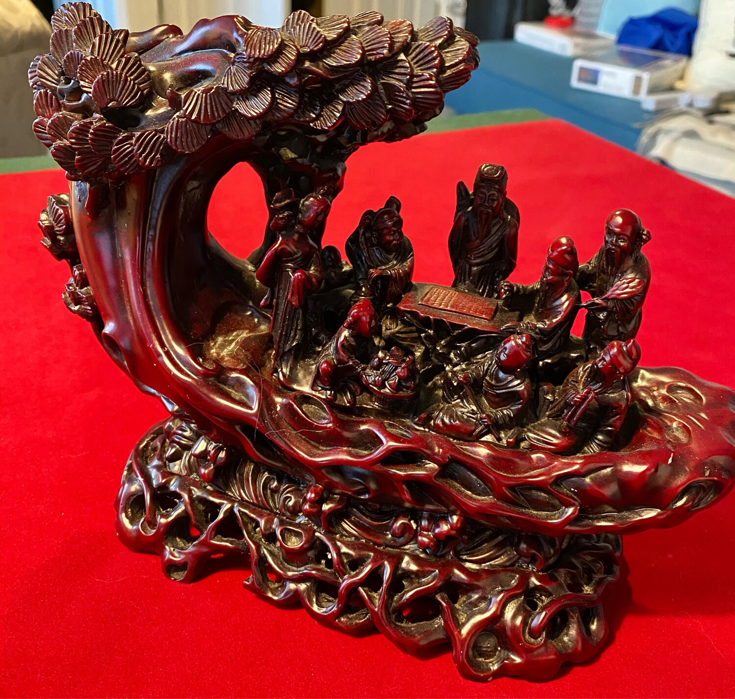 Chinese Red (resin) cast ornament - very heavy.