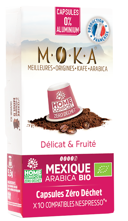 10 capsules -  Zéro déchet - HOME COMPOST - compatibles Nespresso® - Arabica Bio du Mexique