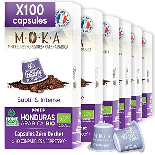 100 capsules - Zéro déchet - HOME COMPOST - compatibles Nespresso® - Arabica Bio du Honduras