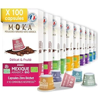 100 capsules HOME COMPOST compatibles Nespresso® - Mélange Arabica Bio