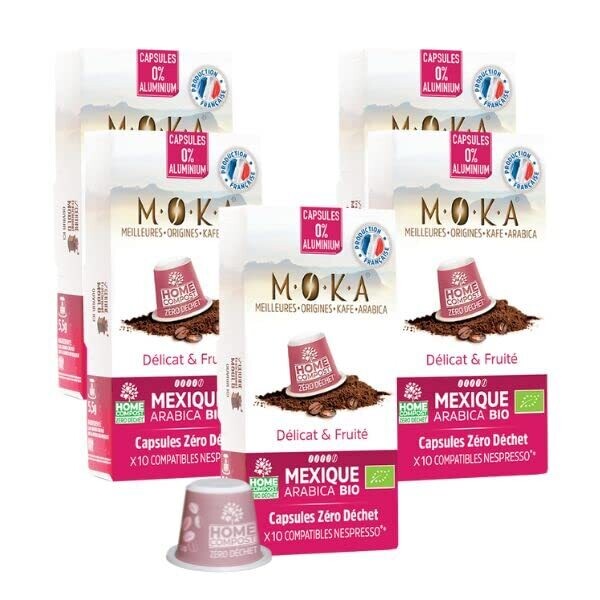 50 capsules-  Zéro déchet - HOME COMPOST - compatibles Nespresso® -Arabica Bio du Mexique