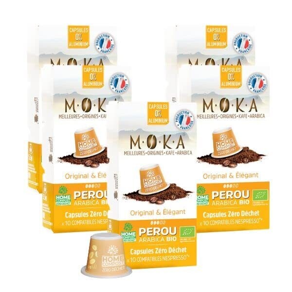50 capsules - Zéro déchet - HOME COMPOST - compatibles Nespresso® - Arabica Bio du Pérou