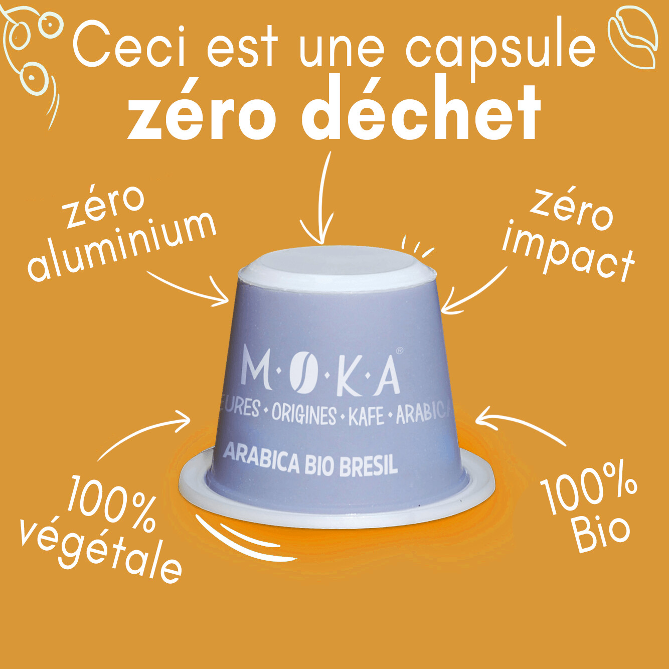 MOKA 300 capsules zéro déchet compatible Nespresso® Café 100% Arabica  Bio du Honduras