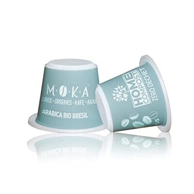 MOKA - 300 capsules zéro déchet compatible Nespresso® - Café 100% Arabica Bio du Brésil