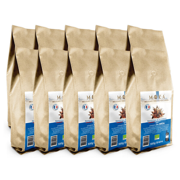 Café en Grains - 10x 500 gr - Arabica Bio Brésil