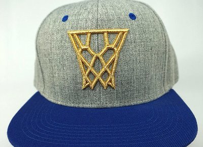 Grey & Blue Gold Net Snapback
