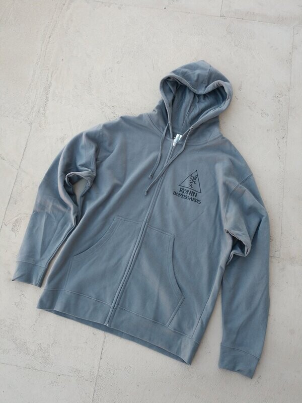 Helmet Logo Zip Up Hoodie - Grey
