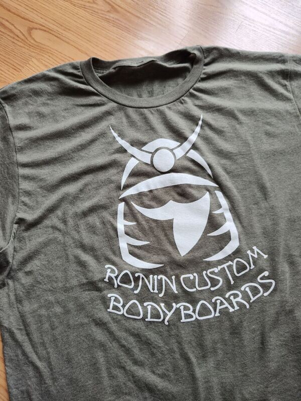 Ronin Helmet Logo T-Shirt - Heather Green with White logo