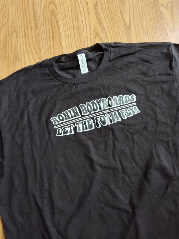 Ronin Let The Foam Fly T-Shirt - Black with White-Black logo
