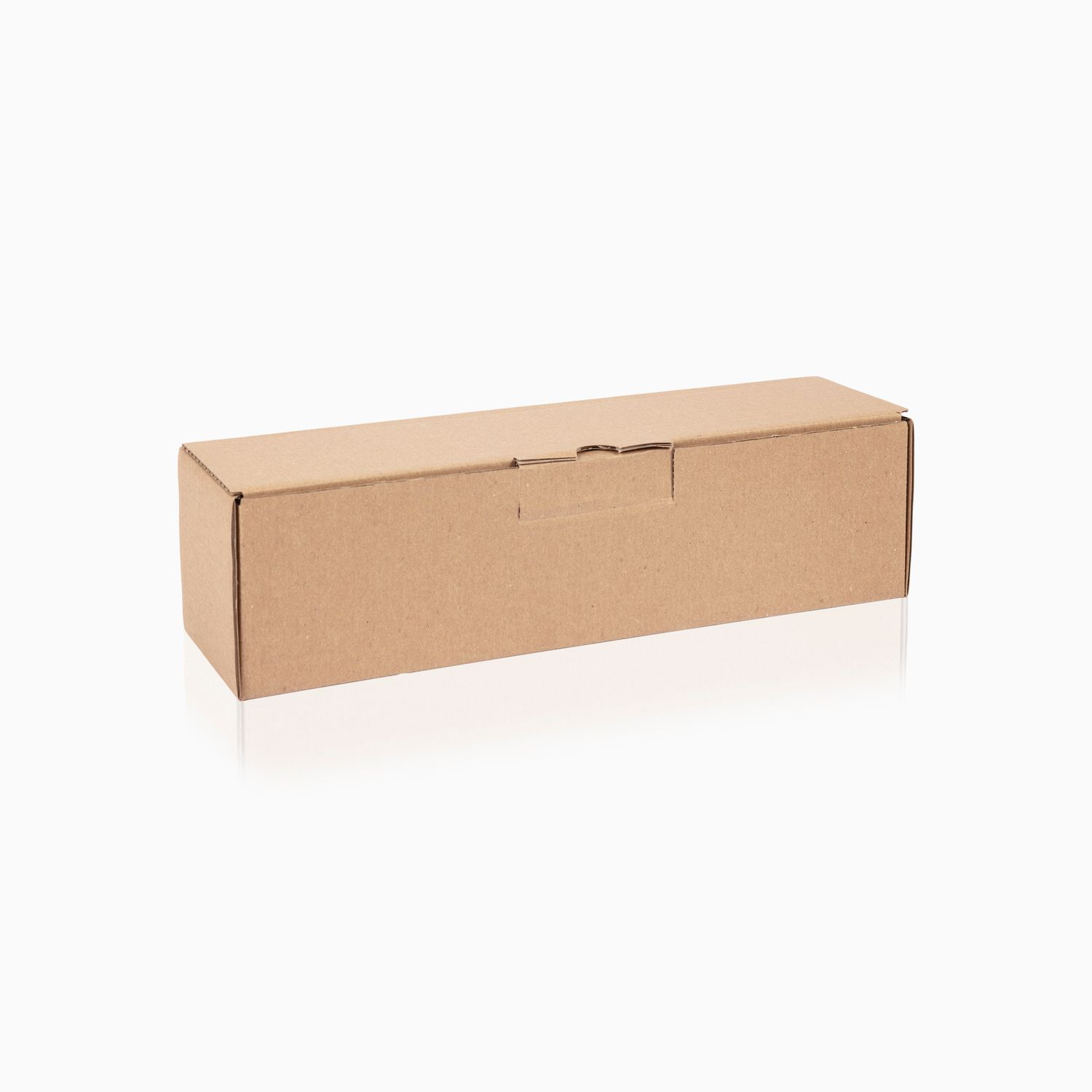 Scatola per 1 bottiglia bordolese onda bassa avana neutra 33x9x9 cm