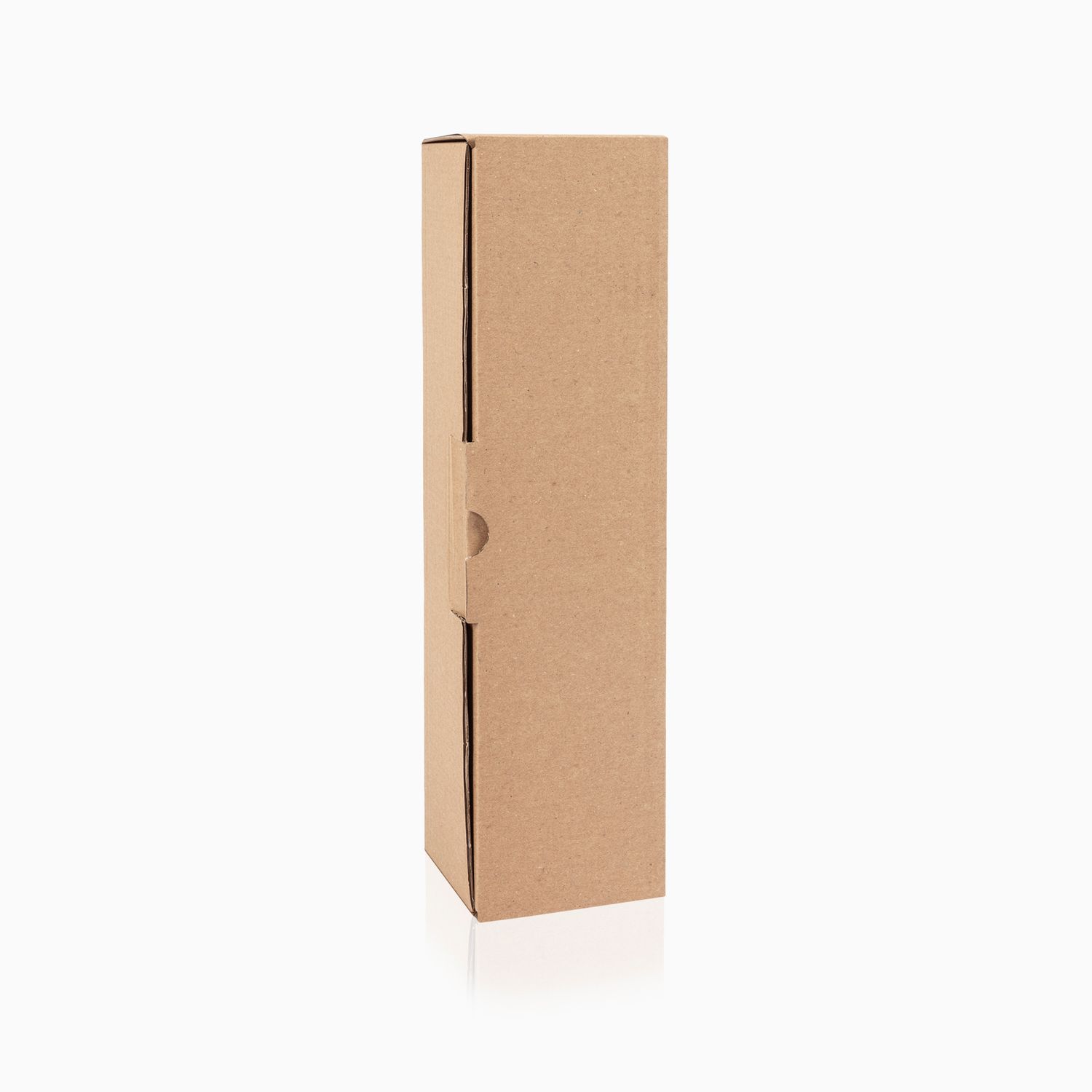 Scatola per 1 bottiglia bordolese onda bassa avana neutra 33x9x9 cm