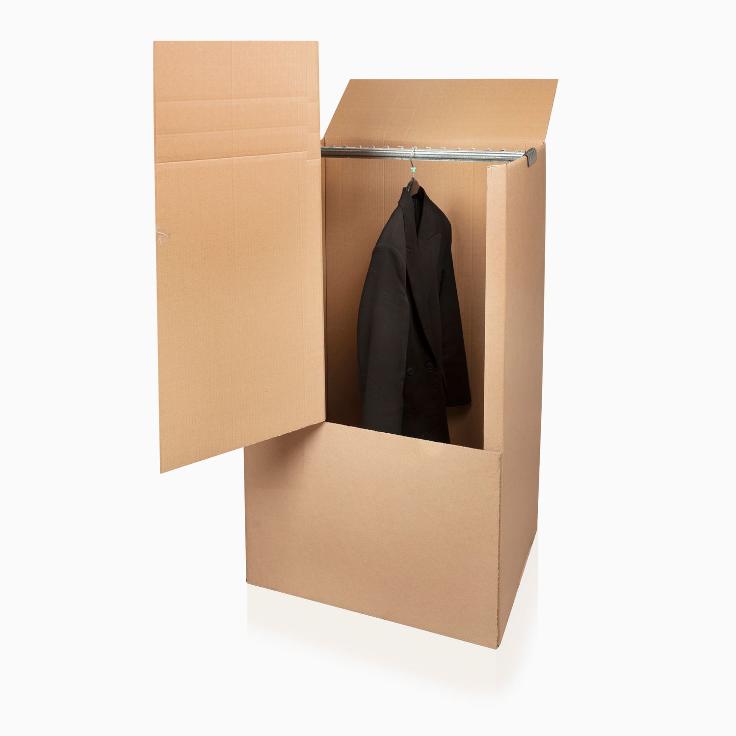 Scatola porta abiti con barra appendibiti  doppia onda BC avana 70x55x120
