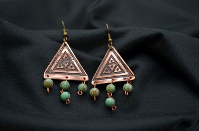 Kolczyki miedziane z turkusem