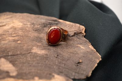 Pierścień miedziany z jaspisem czerwonym – regulowany