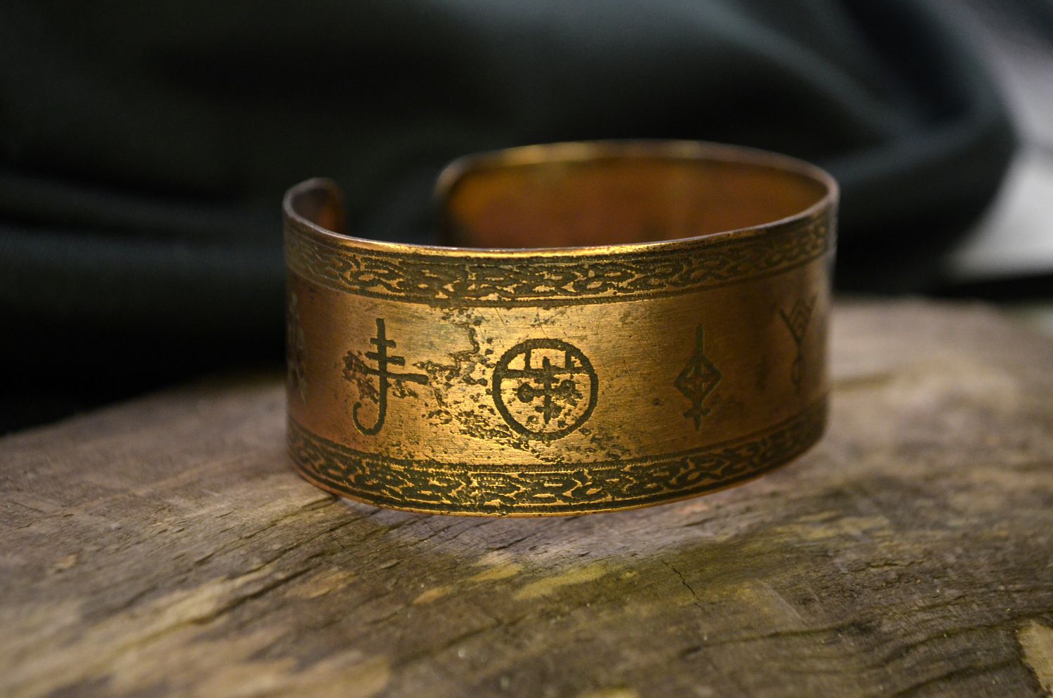 Bransoleta miedziana – motyw słowiański (wytrawiana chemicznie)