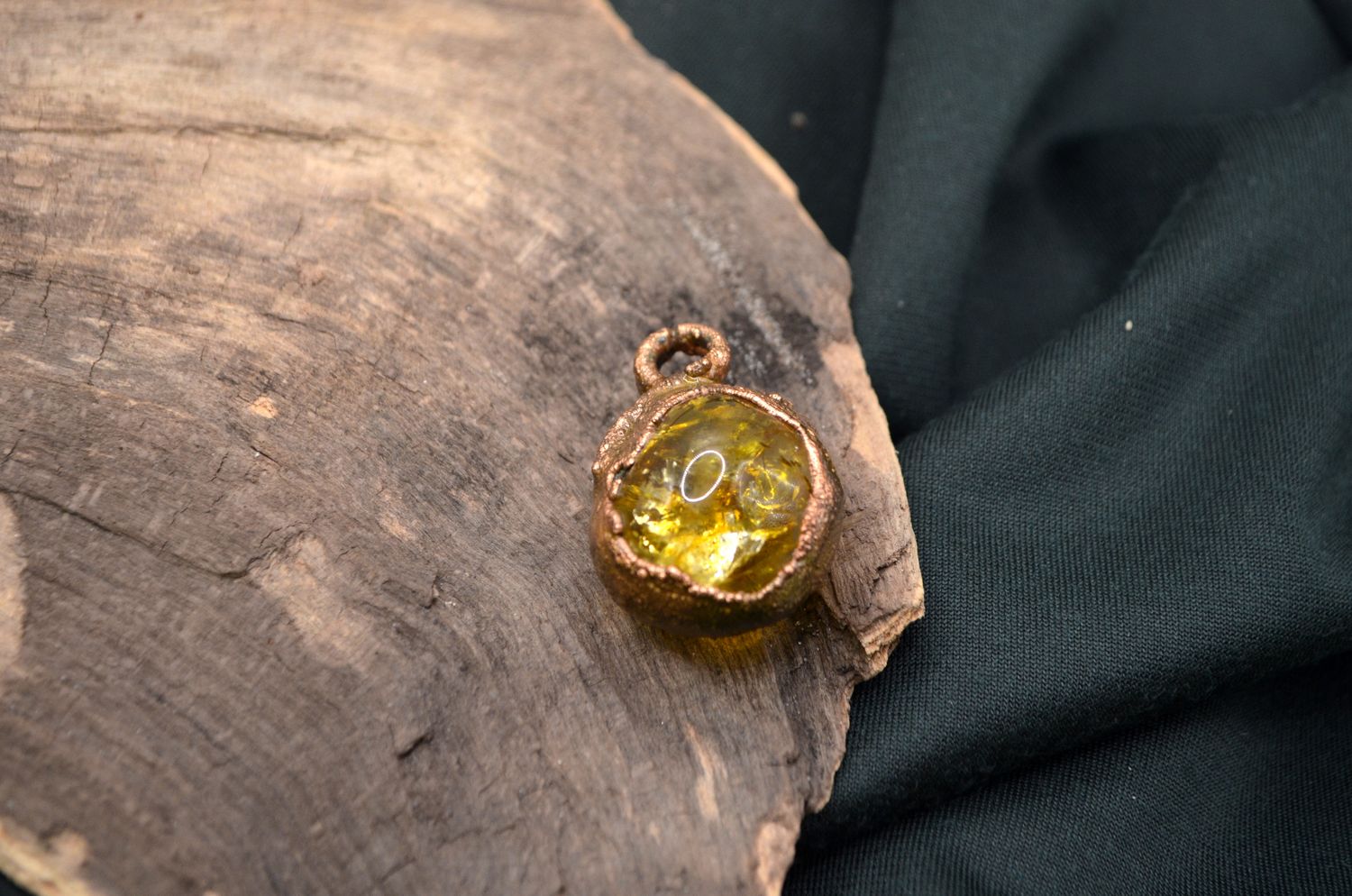 Zawieszka z cytrynem – miedź, elektroformowanie