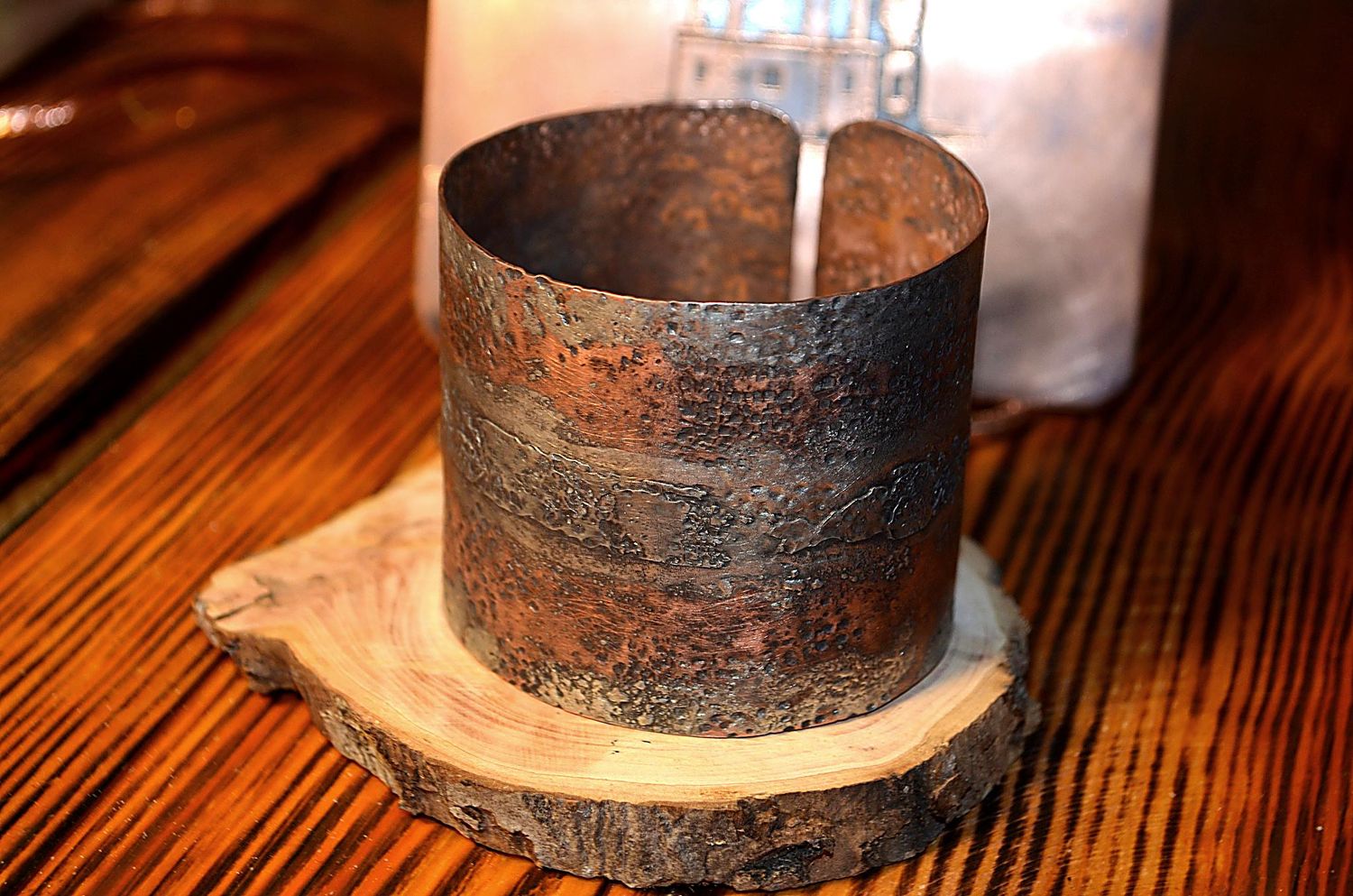 szeroka bransoleta z miedzi