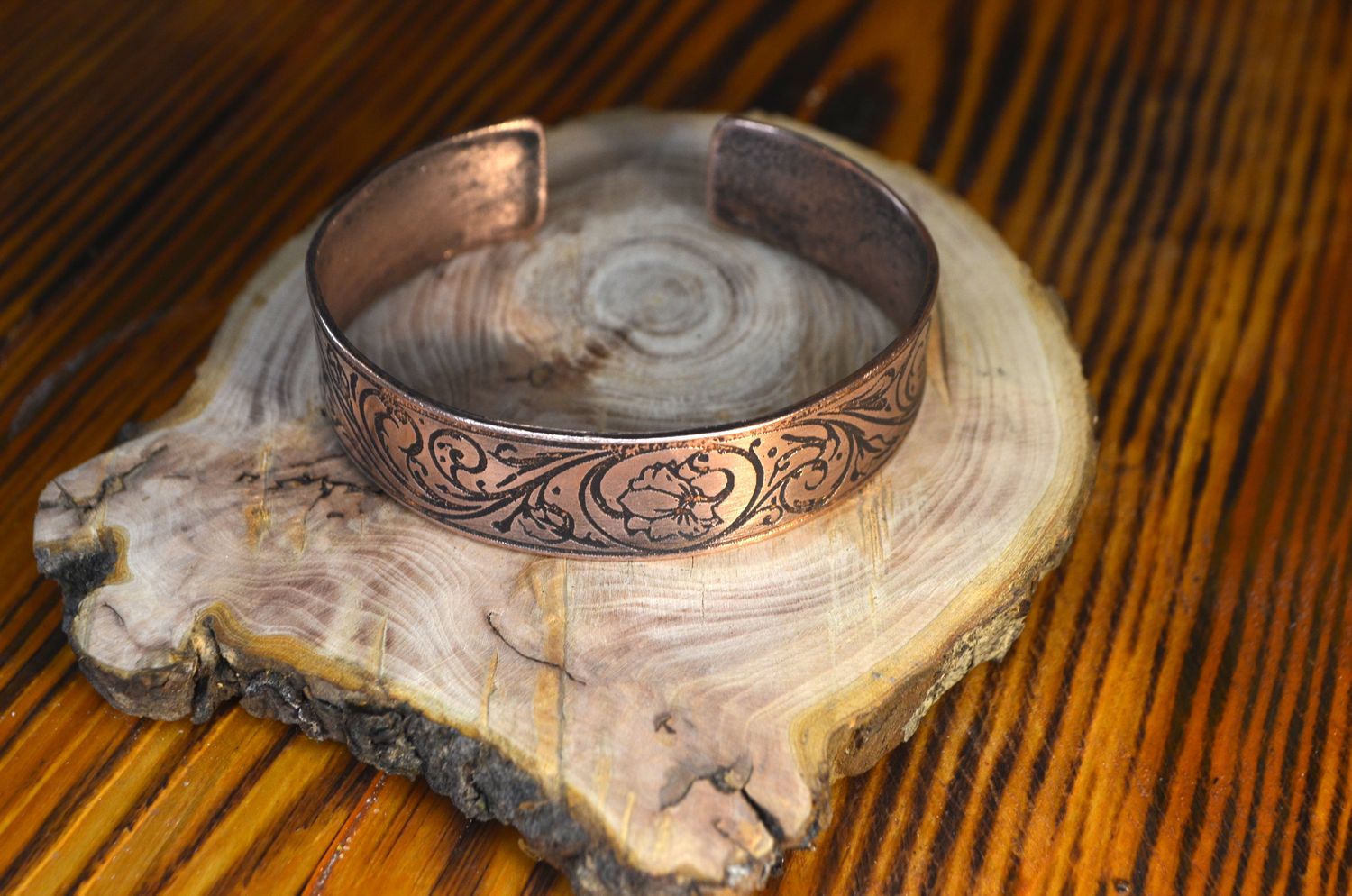 bransoleta miedziana grawer - secesja 3