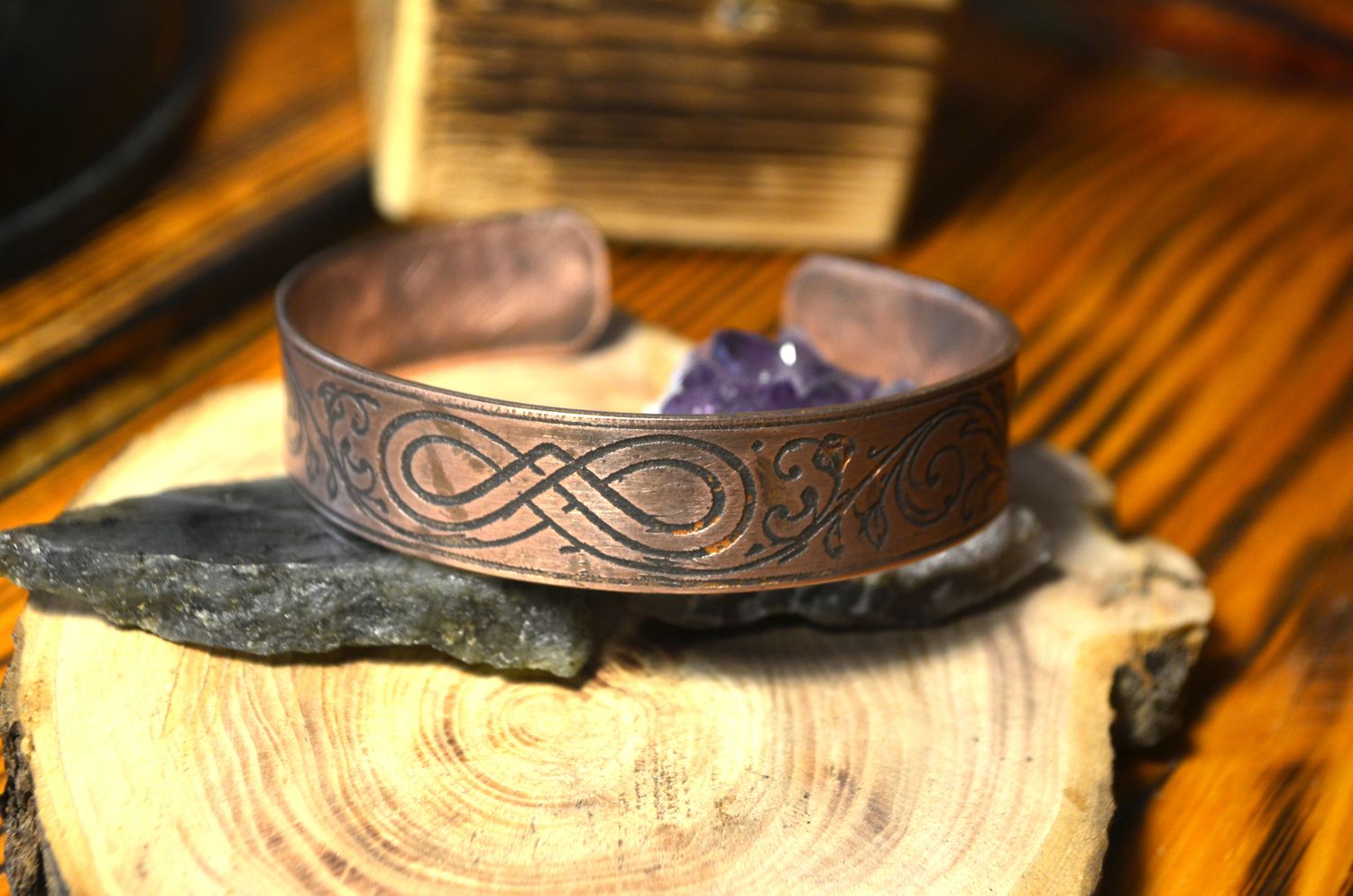 Bransoleta miedziana „Infinity”