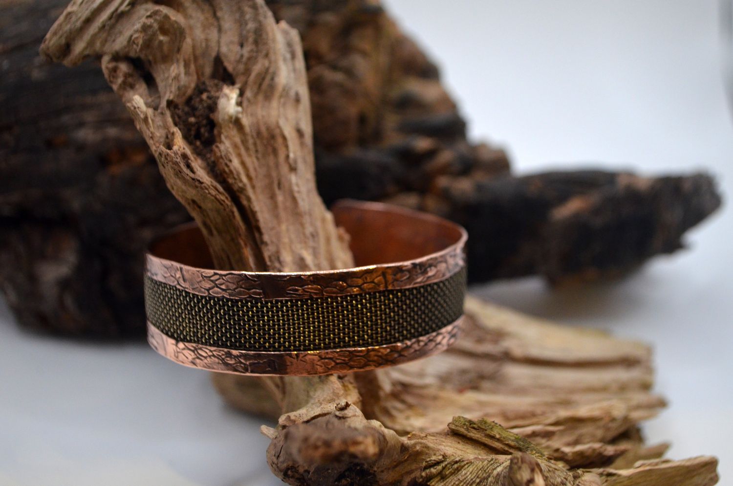 Bransoleta Miedziano-Mosiężna Handmade