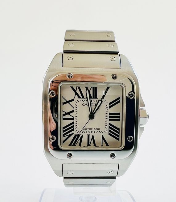 Cartier Santo 100 XL mit Edelstahlband (sehr selten) Top Zustand Ref. 2656
