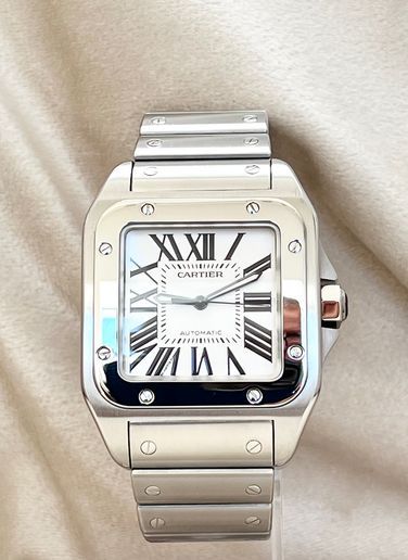 Cartier Santo 100 XL mit Edelstahlband (sehr selten) Top Zustand Ref. 2656