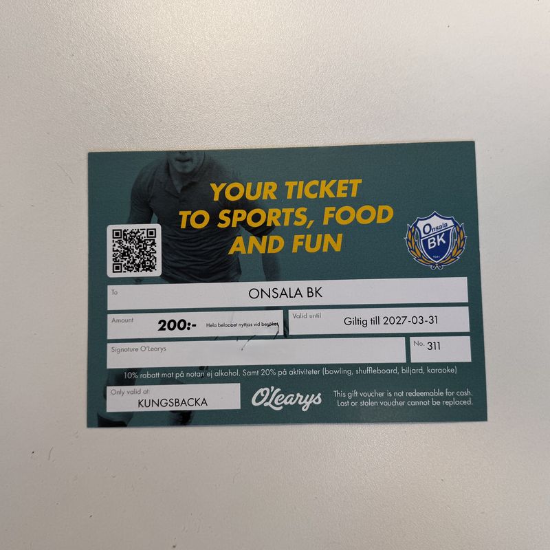 Presentkort O'Learys