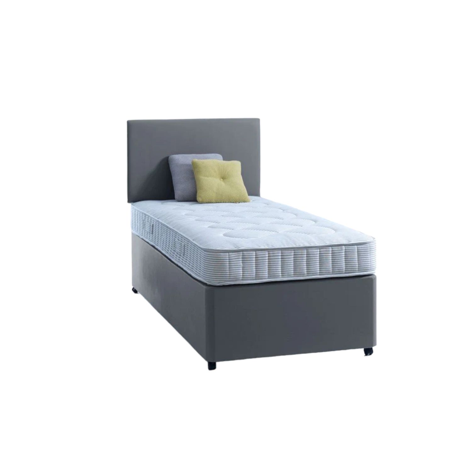 Plain Fabric Divan Bed with Mattress