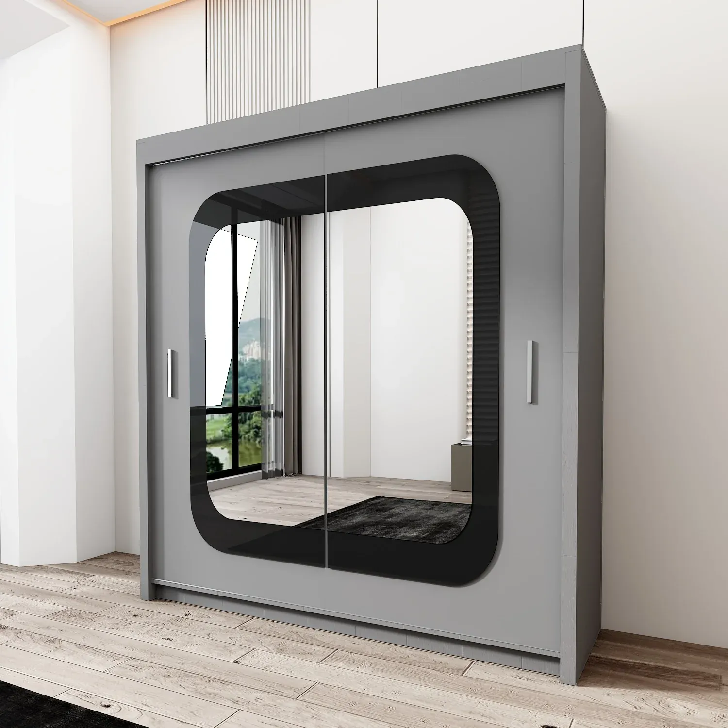 Sliding Mirror Door Marika Wardrobe 120cm/150cm/180cm/203cm