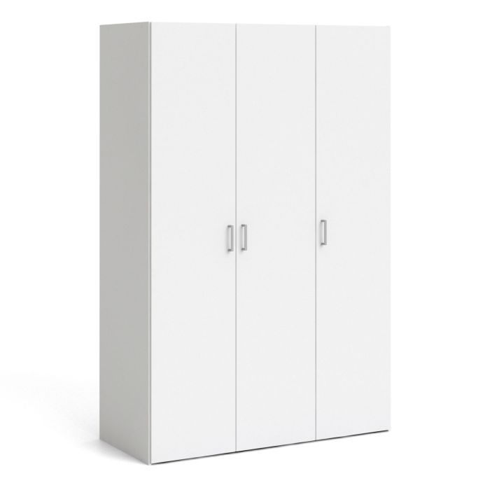 Wardrobe - SUFFOLK 3 Door Wardrobe White 115.8cm