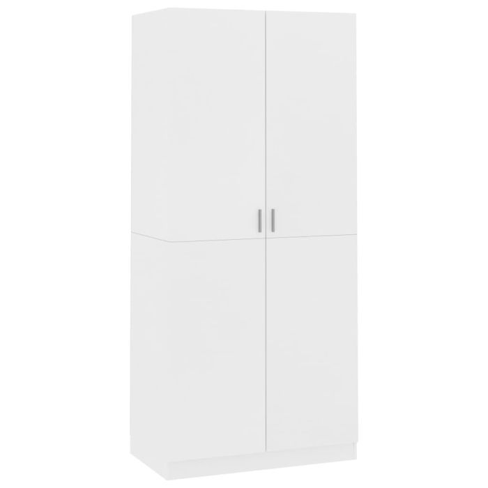 Wardrobe - VALLETTA 2 Door Wardrobe White 90cm