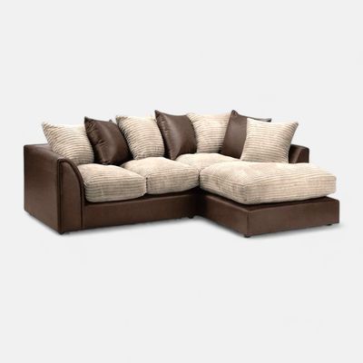 Bergamo L Shape Jumbo Cord 4 Seater Corner Sofa - Right side