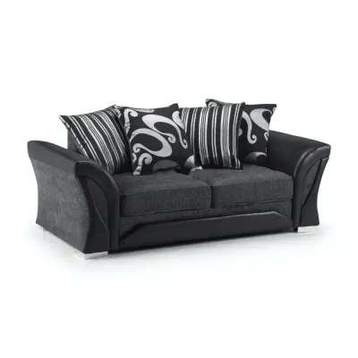 Shannon 3 Seater Sofa - Black &amp; Grey / Brown &amp; Beige