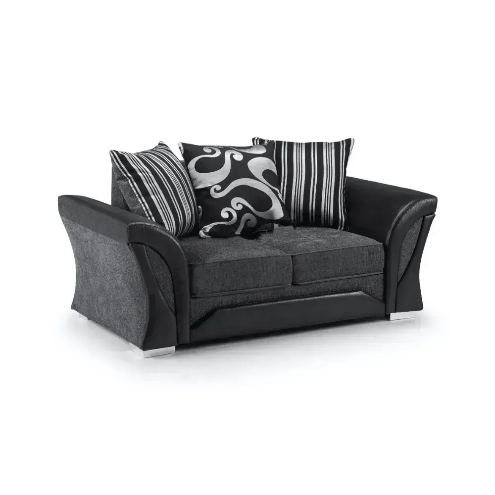 Shannon 2 Seater Sofa - Black &amp; Grey / Brown &amp; Beige