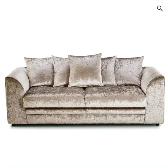 Crystal Crushed Velvet 3 Seater Sofa