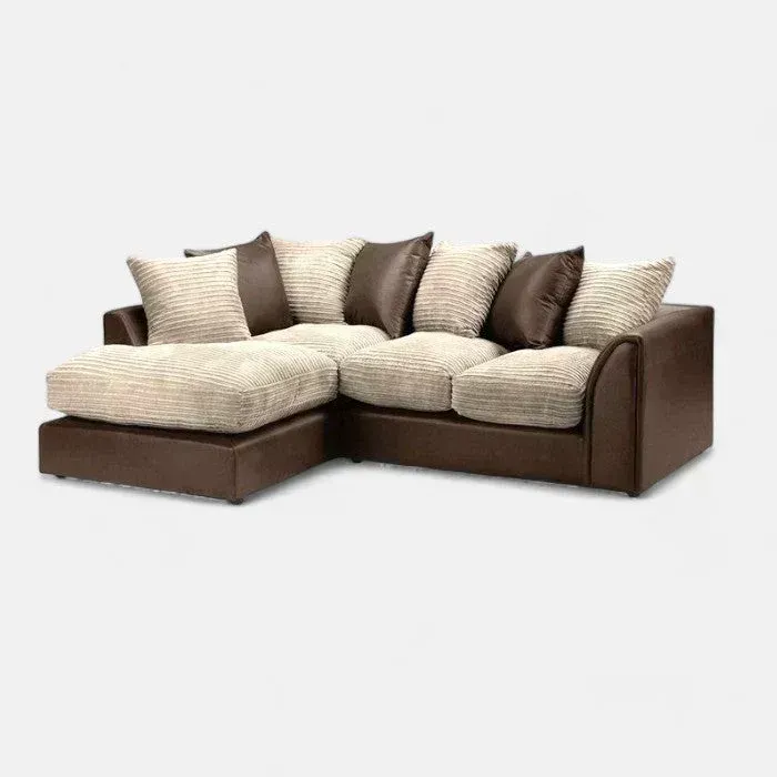 Danny L Shape Jumbo Cord 4 Seater Corner Sofa - Left Side side