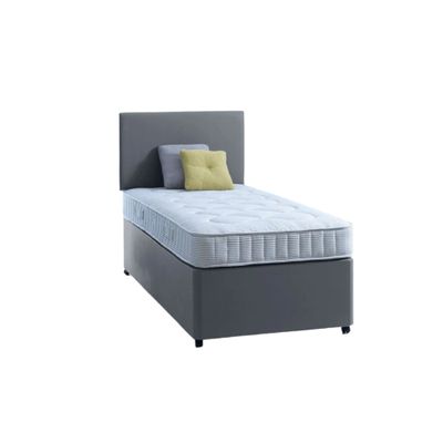 Plain Fabric Divan Bed with Mattress