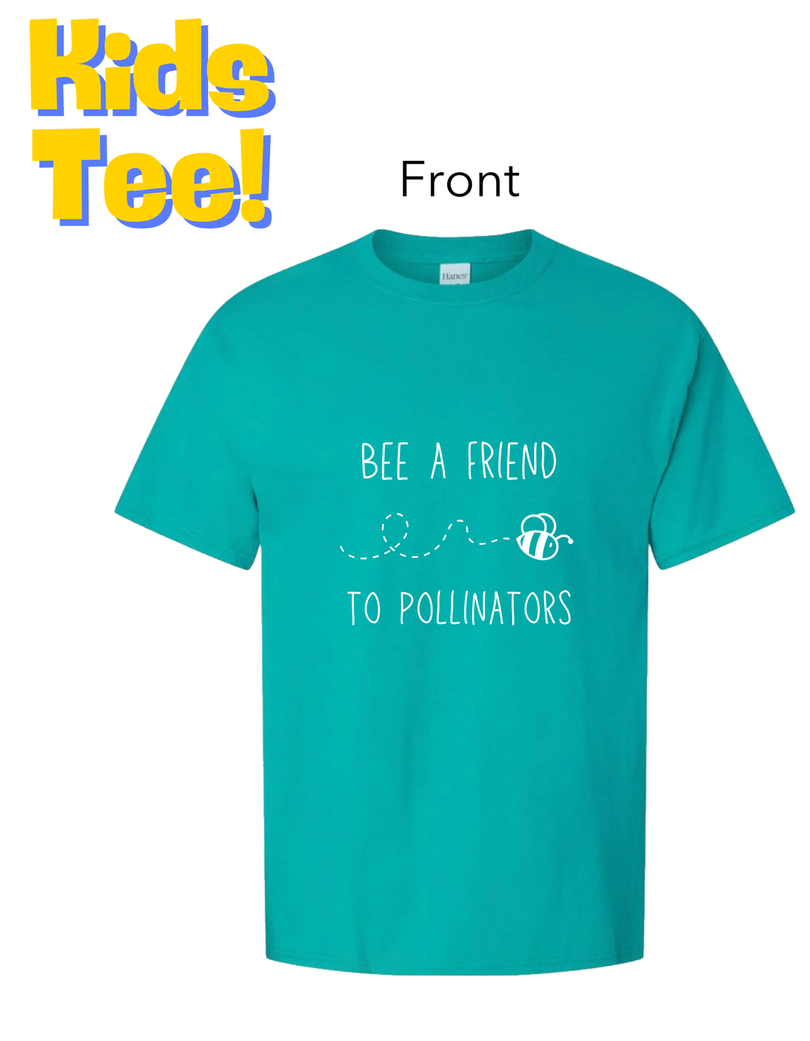Kids Tee: Bee a Friend to Pollinators with Butterfly Wing Back