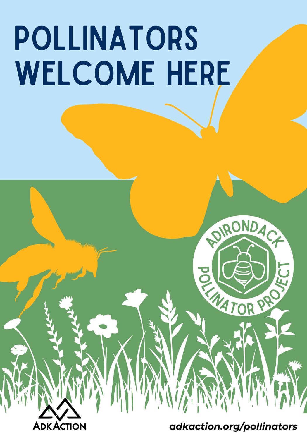 "Pollinators Welcome Here" Sign