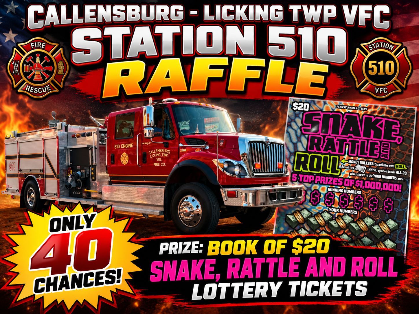 Book of $20 Snake, Rattle and Roll Lottery Tickets