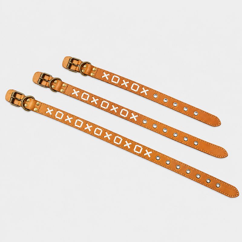 Small XO Dog Collar: Tan