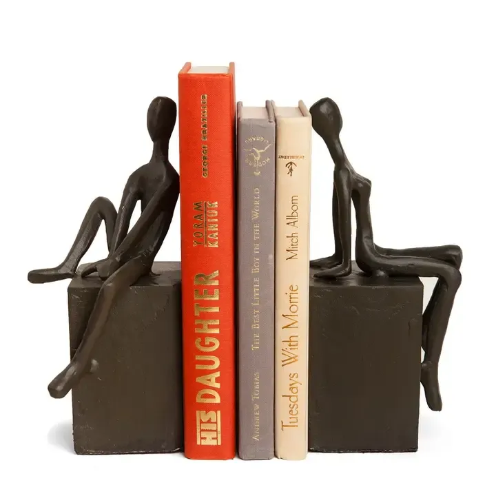 Bookend Set: Man &amp; Woman on Block