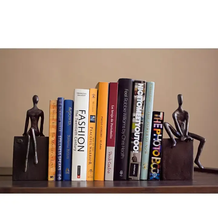 Bookend Set: Man &amp; Woman on Block