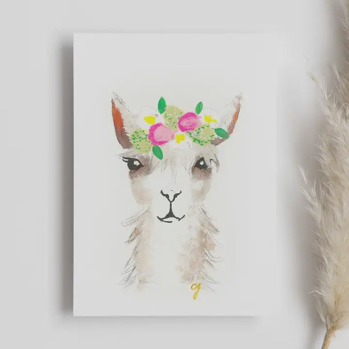 Floral Alpaca Print