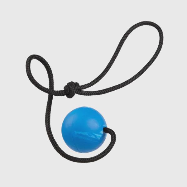 Rubber Euro Ball w/ Rope - Blue